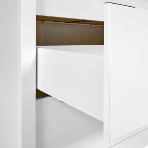 Cassettiera 3 Cassetti Soft-Close Bianco Rovere per Camera da Letto