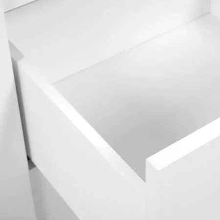 Cassettiera 3 Cassetti 53x45x92 cm Bianco Rovere per Camera da Letto
