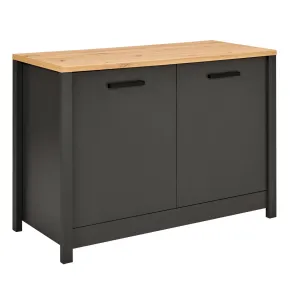 Mobile Cucina Sottolavello Lavastoviglie Antracite Rovere 130x60x92 cm