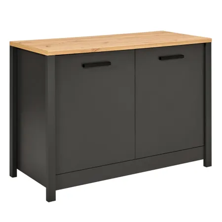 Mobile Cucina Sottolavello Lavastoviglie Antracite Rovere 130x60x92 cm