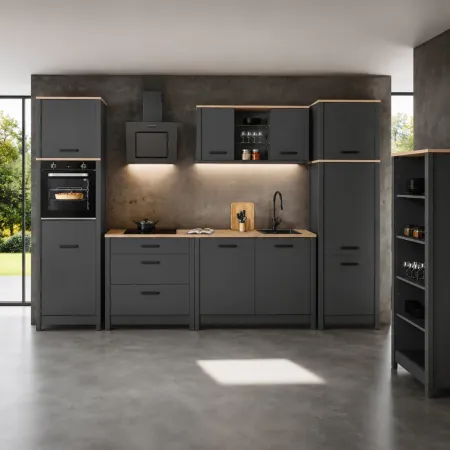 Mobile Cucina Sottolavello Lavastoviglie Antracite Rovere 130x60x92 cm