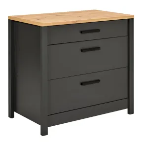 Mobile Base per Cucina Piano Cottura con 3 Cassetti Antracite Rovere