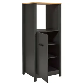 Colonna Cucina Frigo Forno Mobile Antracite Rovere Anta Reversibile 2