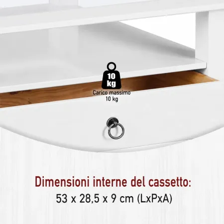 Tavolino in Vetro da Caffe 75x75 Bianco Tavolo Legno Divano Soggiorno Quadrato | BricoShop24