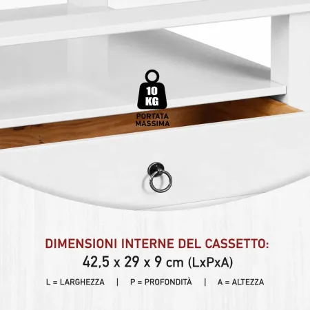 Tavolino in Vetro da Caffe 115x60 Bianco Tavolo Legno Divano da Soggiorno Divano | BricoShop24