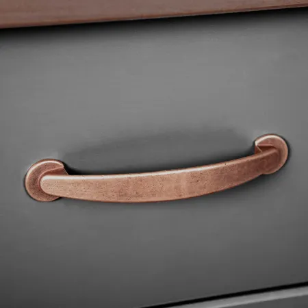 Mobile Grigio a 2 Ante 2 Cassetti Credenza in Legno Dispensa Soggiorno Cucina | BricoShop24