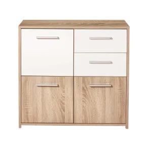 Mobile Bianco Rovere 3 Ante 2 Cassetti Credenza Buffet Moderna Dispensa Salotto | BricoShop24 2