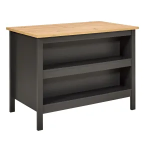 Tavolo Bar Alto Grigio Ripiani Bancone per Sgabelli da Cucina | BricoShop24