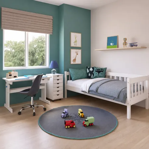 Divano Letto 90x200 Bianco Singolo a Doghe Possibile Letto Estraibile Cameretta | BricoShop24