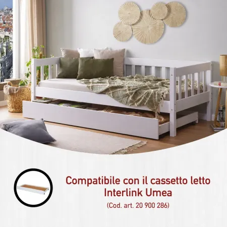 Divano Letto 90x200 Bianco Singolo a Doghe Possibile Letto Estraibile Cameretta | BricoShop24