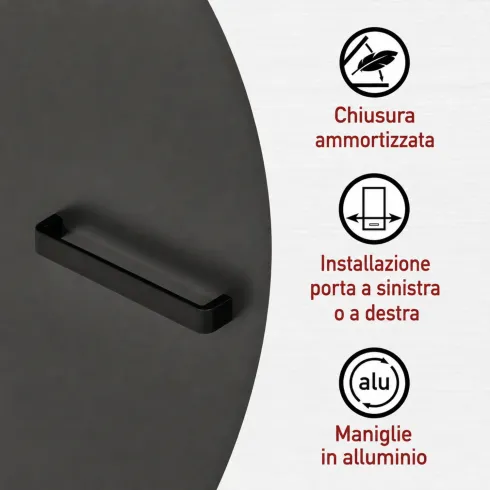 Colonna Cucina Frigo Freezer Mobile Antracite Rovere Ante Reversibili