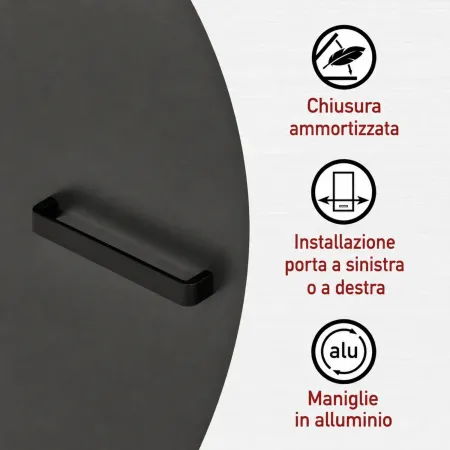 Colonna Cucina Frigo Freezer Mobile Antracite Rovere Ante Reversibili