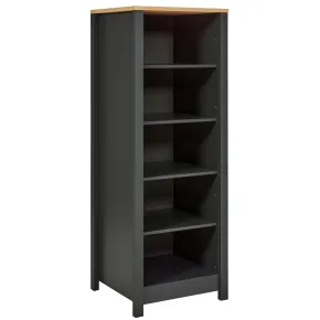 Mobile Scaffale Cucina Aperto 4 Ripiani Regolabili Antracite Rovere