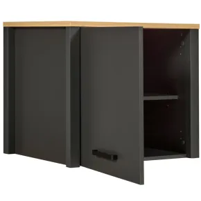 Pensile Cucina Singolo Antracite Rovere con Anta Soft-Close 70x60 cm 2
