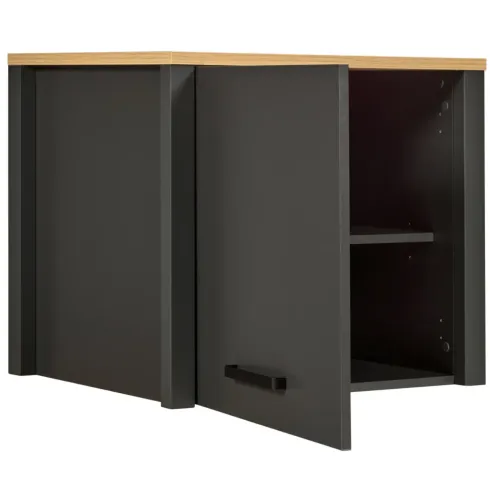 Pensile Cucina Singolo Antracite Rovere con Anta Soft-Close 70x60 cm