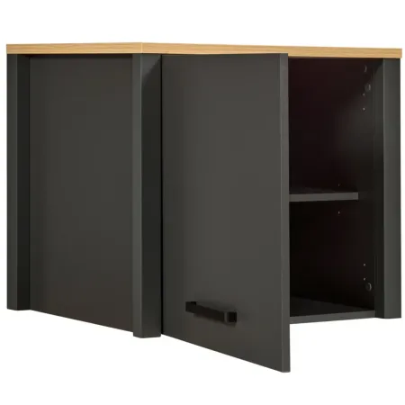 Pensile Cucina Singolo Antracite Rovere con Anta Soft-Close 70x60 cm