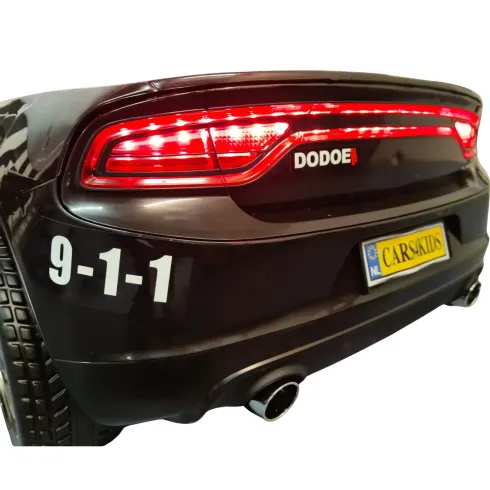 Macchina Elettrica per Bambini Polizia Nera a Batteria 12 V con Luci Macchinina | BricoShop24