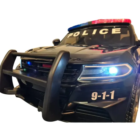 Macchina Elettrica per Bambini Polizia Nera a Batteria 12 V con Luci Macchinina | BricoShop24