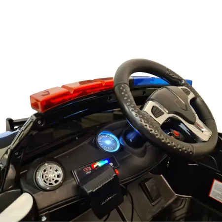 Macchina Elettrica per Bambini Polizia Nera a Batteria 12 V con Luci Macchinina | BricoShop24