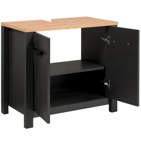 Mobile Bagno Sottolavabo 70 cm 2 Ante Antracite Rovere Idrorepellente 2