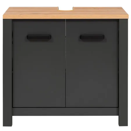 Mobile Bagno Sottolavabo 70 cm 2 Ante Antracite Rovere Idrorepellente
