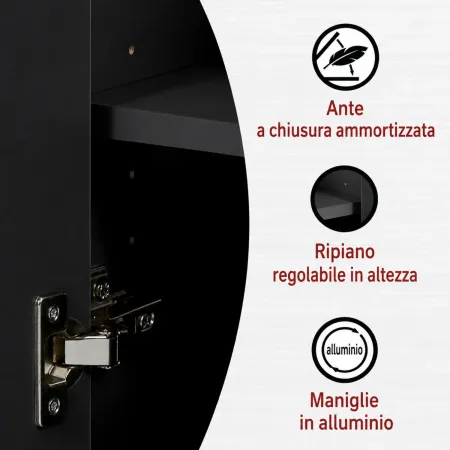 Colonna Bagno Salvaspazio Ripiani Regolabile Anta Antracite Rovere