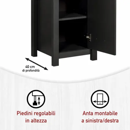 Colonna Bagno Salvaspazio Ripiani Regolabile Anta Antracite Rovere