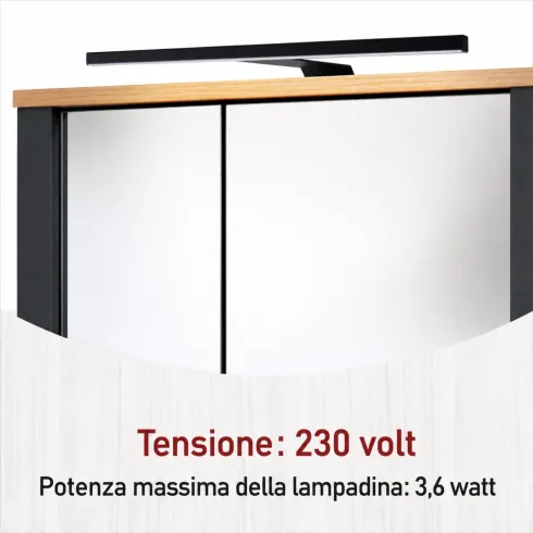 Lampada LED per Specchio Bagno 3,6 W 230 V in Acciaio Inox