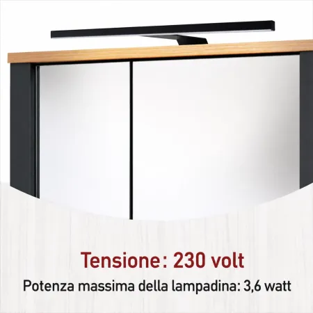 Lampada LED per Specchio Bagno 3,6 W 230 V in Acciaio Inox