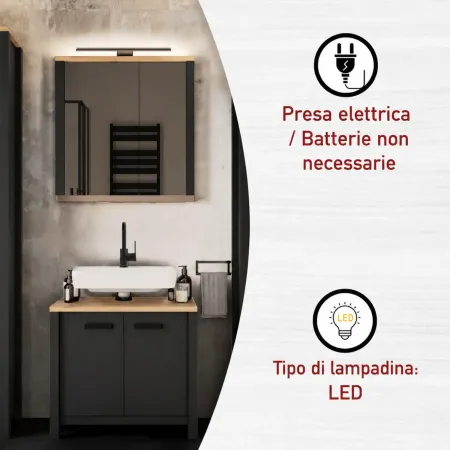 Lampada LED per Specchio Bagno 3,6 W 230 V in Acciaio Inox