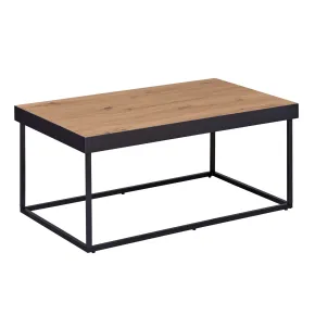 Tavolino Basso da Caffe Tavolo con in Legno MDF Struttura Metallo Nero