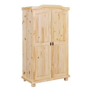 Armadio 2 Ante in Legno Massello Appendiabiti Camera da Letto Cabina Guardaroba | BricoShop24