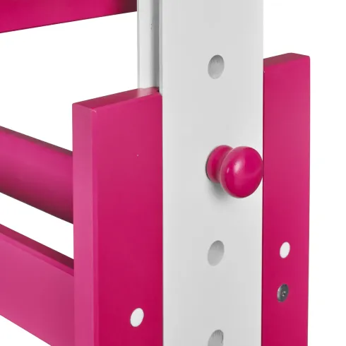Scrivania per Bambini Regolabile con Cassetto in Legno Bianco Rosa