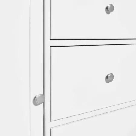 Credenza con Vetrina 5 Ante 3 Cassetti in Legno Bianco da Soggiorno