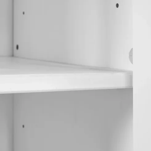 Credenza da Soggiorno 3 Ante 8 Cassetti con Vetrina in Legno Bianco