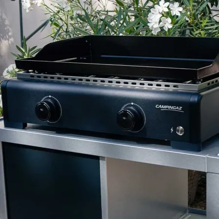 Barbecue a Gas 2 Fuochi Campingaz Piastra Smaltata Bruciatori Nero