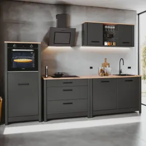 Cucina Modulare Sottolavello Mobile Pensile Colonna Antracite Rovere 2
