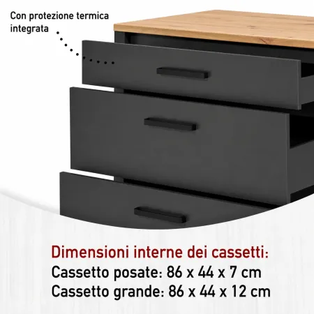 Cucina Modulare Sottolavello Mobile Pensile Colonna Antracite Rovere