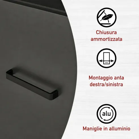 Cucina Modulare Sottolavello Mobile Pensile Colonna Antracite Rovere