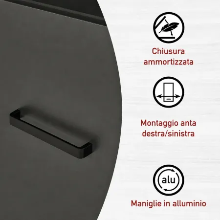 Cucina Modulare Sottolavello Mobile Pensile Colonna Antracite Rovere