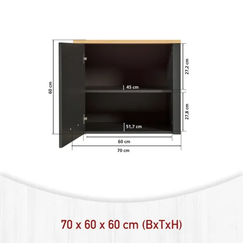 Cucina Modulare 300 cm Antracite Rovere Mobili Colonna 2 Pensili