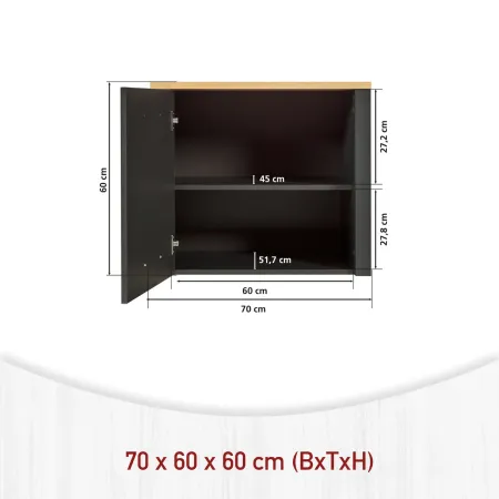 Cucina Modulare 300 cm Antracite Rovere Mobili Colonna 2 Pensili