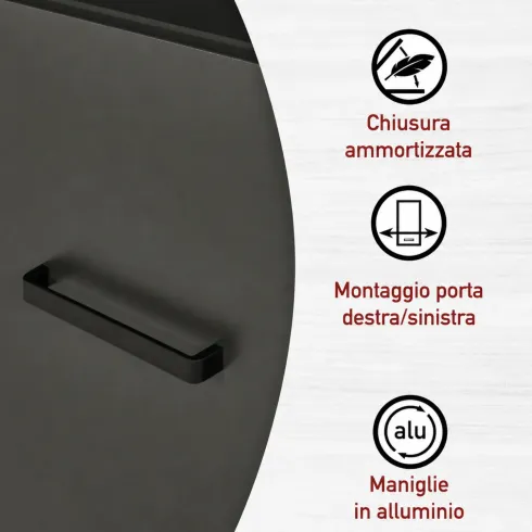 Cucina Modulare 300 cm Antracite Rovere Mobili Colonna 2 Pensili