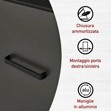 Cucina Modulare 300 cm Antracite Rovere Mobili Colonna 2 Pensili