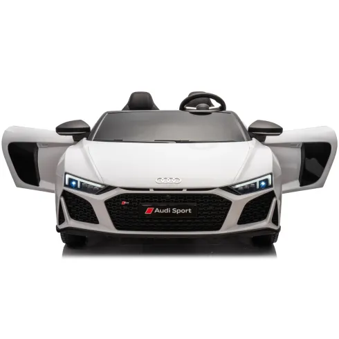 Auto Elettrica per Bambini Audi R8 Big 24V Bianco con Sedile in Pelle