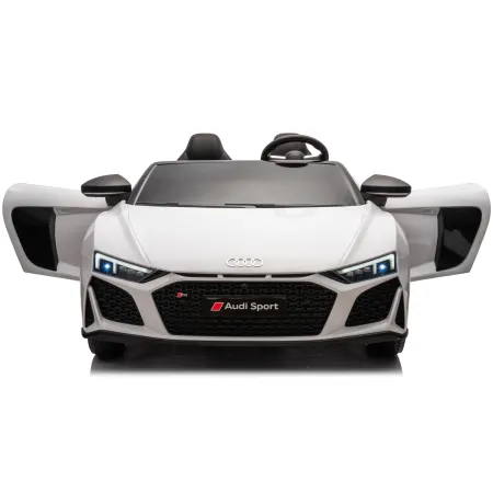 Auto Elettrica per Bambini Audi R8 Big 24V Bianco con Sedile in Pelle