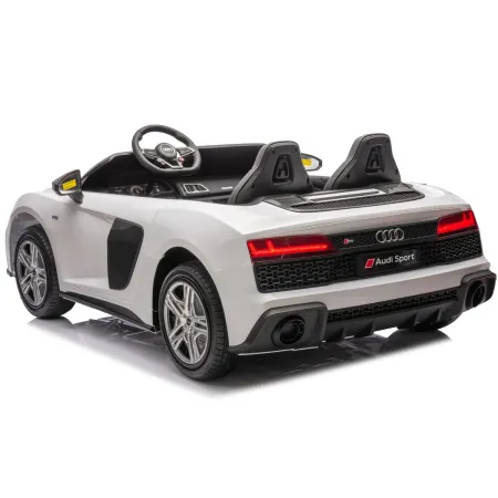 Auto Elettrica per Bambini Audi R8 Big 24V Bianco con Sedile in Pelle