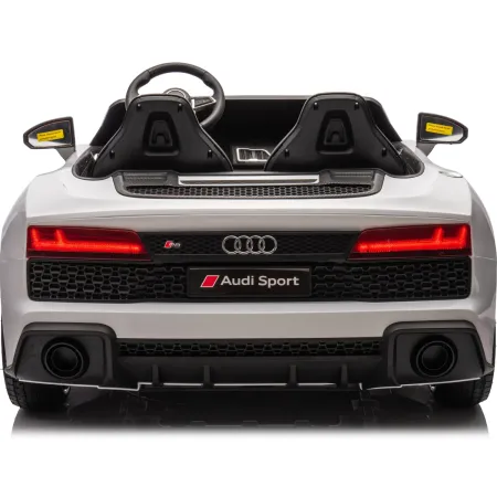 Auto Elettrica per Bambini Audi R8 Big 24V Bianco con Sedile in Pelle