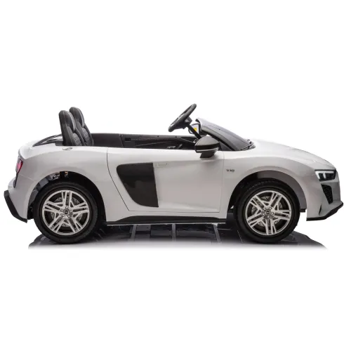 Auto Elettrica per Bambini Audi R8 Big 24V Bianco con Sedile in Pelle