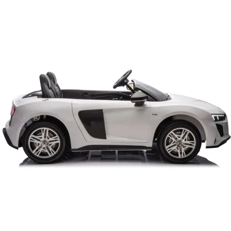 Auto Elettrica per Bambini Audi R8 Big 24V Bianco con Sedile in Pelle